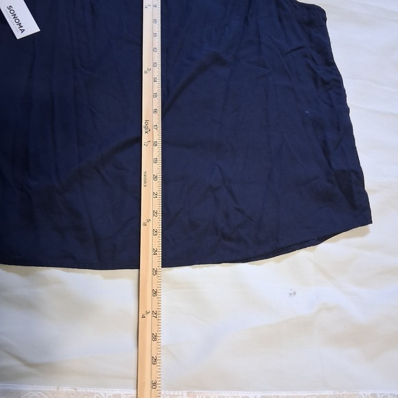 Sonoma Women's Petite XL Navy Blue Challis Tank Embroidered NWT A10 - Picture 8 of 10